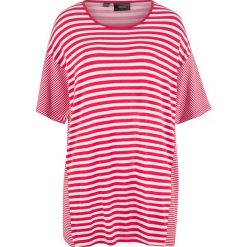 T-shirt z opuszczanymi ramionami bonprix czerwono-biel wełny w paski. T-shirty marki bonprix. Za 37.99 zł.