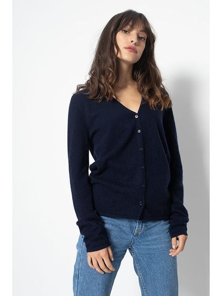 AUTHENTIC CASHMERE Kaszmirowy kardigan "Chalais" w kolorze granatowym rozmiar: XL. Niebieskie swetry AUTHENTIC CASHMERE, xl, bez wzorów, z kaszmiru, bez ramiączek. Za 369.99 zł.