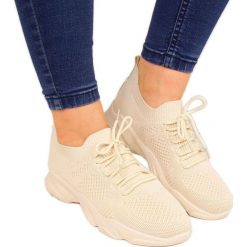 Buty sportowe damskie skarpetkowe beżowe Filippo beżowy. Brązowe buty treningowe Filippo, bez wzorów, bez zapięcia. Za 139.00 zł.