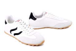 TAMARIS 1-23614-46 125 white/black, półbuty damskie. Białe półbuty wsuwane Tamaris, bez wzorów, z tkaniny, bez obcasa. Za 399.90 zł.