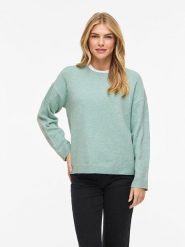 Vila Sweter "Viliga" w kolorze turkusowym rozmiar: XL. Niebieskie swetry Vila, s, bez wzorów, z materiału, bez ramiączek. Za 97.05 zł.