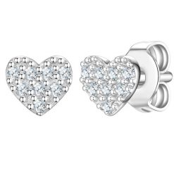 Rafaela Donata Kolczyki Serce z Srebro wysokiej próby w Srebrny 1 ct Damski. Szare kolczyki Rafaela Donata, z cyrkonią, srebrne. Za 99.99 zł.