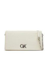 Calvin Klein Torebka Ck Mini Chain Bag_Tex K60K613180 Biały. Białe kopertówki Calvin Klein, bez wzorów, ze skóry, wizytowe, bez dodatków. Za 289.99 zł.