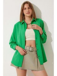 Happiness Istanbul Koszula w kolorze zielonym rozmiar: 40. Zielone koszule Happiness Istanbul, bez wzorów, bez kołnierzyka, bez ramiączek. Za 60.99 zł.