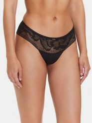 BOSS Stringi Peony 50545044 Czarny. Czarne stringi Boss, bez wzorów, z syntetyku. Za 159.99 zł.