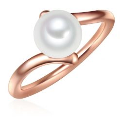 Valero Pearls Srebrny pierścionek srebro wysokiej próby Perła hodowlana słodkowodna różowe złoto Pierścionki 1 ct Biały Damski. Białe pierścionki Valero Pearls, z perłą, pozłacane. Za 299.99 zł.