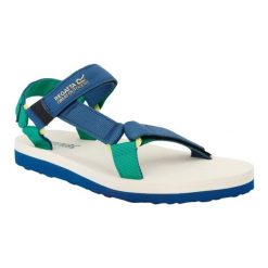Sandały Damskie Vendeavour. Niebieskie sandały Regatta, bez wzorów, z materiału, sportowe, z otwartym noskiem, bez obcasa, bez zapięcia. Za 63.99 zł.