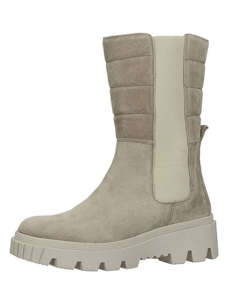 Gabor Skórzane sztyblety w kolorze szarym rozmiar: 40,5. Szare botki Gabor, bez wzorów, z materiału, sportowe, bez zapięcia. Za 228.92 zł.