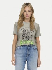 ONLY T-Shirt Lucy 15307412 Szary Regular Fit. Szare t-shirty ONLY, xl, bez wzorów, z bawełny, bez kołnierzyka, bez ramiączek. Za 59.99 zł.