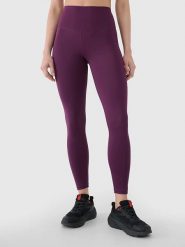 4F Legginsy sportowe w kolorze fioletowym rozmiar: S. Różowe legginsy 4f, bez wzorów, z materiału, sportowe. Za 61.75 zł.