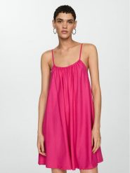 Mango Sukienka letnia Alandi 77080363 Różowy Relaxed Fit. Czerwone sukienki Mango, xs, bez wzorów, z syntetyku, bez kołnierzyka, bez ramiączek. Za 69.99 zł.