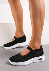 Czarne Wsuwane Tenisówki z Siateczką i Elastyczną Gumką Volema. Czarne trampki Born2be, bez wzorów, eleganckie, bez zapięcia. Za 99.99 zł.