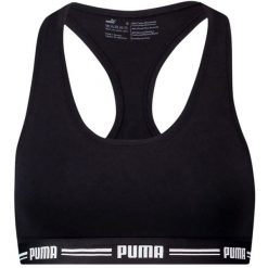 Stanik sportowy damski Puma Racer Back Top 1P Hang. Czarne biustonosze sportowe Puma, bez wzorów, na fitness i siłownię. Za 65.00 zł.
