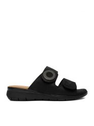 Go Soft Klapki CEO-WI16-INES-08 Czarny. Czarne klapki GO SOFT, bez wzorów, ze skóry, bez obcasa, bez zapięcia. Za 169.99 zł.