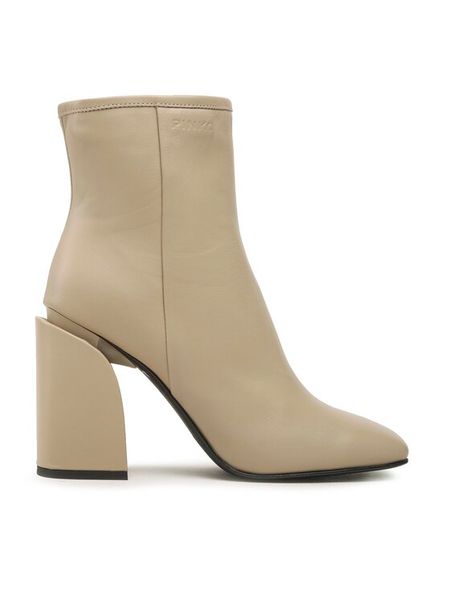 PINKO Botki Tea Tronchetto PE 23 BLKS1 100664 A0N9 Beżowy. Brązowe botki Pinko, bez wzorów, ze skóry, bez obcasa, na słupku, bez zapięcia. Za 2,369.00 zł.