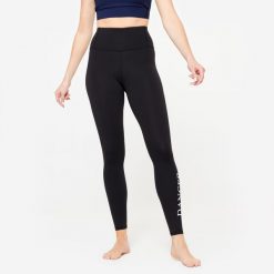 Legginsy do tańca nowoczesnego damskie Starever wysoki stan. Czarne legginsy STAREVER, bez wzorów, z elastanu, sportowe. Za 109.99 zł.
