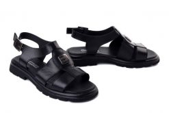 Artiker Relaks 58C2538 czarny, sandały damskie. Czarne sandały Artiker Relaks, bez wzorów, bez obcasa, bez zapięcia. Za 259.90 zł.