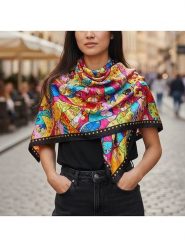MENTHE À L'O Jedwabny szal ze wzorem - 90 x 90 cm rozmiar: onesize. Szaliki i kominy MENTHE À L'O, bez wzorów, z jedwabiu. Za 232.23 zł.