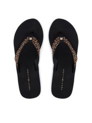Tommy Hilfiger Japonki Wedge Summer Sandal Mono FW0FW09698 Czarny. Czarne japonki Tommy Hilfiger, bez wzorów, z materiału. Za 229.99 zł.