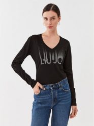 Liu Jo Bluzka MF3269 J5923 Czarny Regular Fit. Czarne bluzki Liu Jo, xs, bez wzorów, z bawełny, bez kołnierzyka, bez ramiączek. Za 399.99 zł.