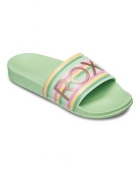 Klapki basenowe damskie Roxy SLIPPY II. Zielone klapki Roxy, bez wzorów, z gumy, bez obcasa, bez zapięcia. Za 93.99 zł.