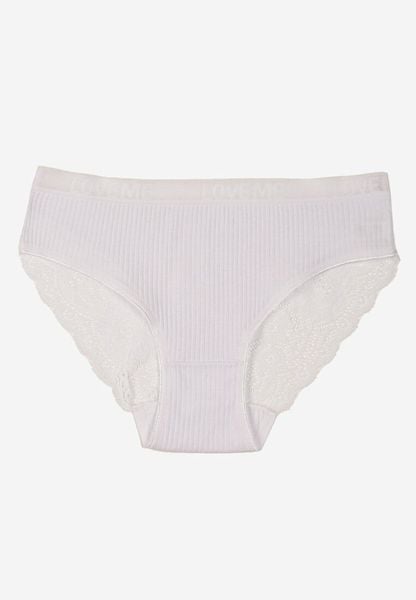 Białe Prążkowane Majtki Figi z Bawełny Zdobione Koronką Erwelia. Białe figi Born2be, z aplikacjami, z bawełny. Za 5.99 zł.
