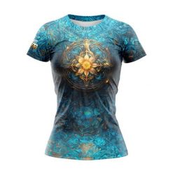 Koszulka damska do biegania Art Manda krótki rękaw. Niebieskie t-shirty sportowe JUST HERO, l, bez wzorów, z dzianiny, bez ramiączek, do biegania. Za 99.00 zł.