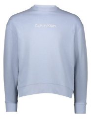 Calvin Klein Bluza w kolorze błękitnym rozmiar: XS. Niebieskie bluzy Calvin Klein, xs, bez wzorów, z bawełny, bez kaptura. Za 239.99 zł.