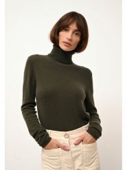 Just Cashmere Kaszmirowy sweter "Ava" w kolorze khaki rozmiar: XL. Brązowe swetry Just Cashmere, xl, bez wzorów, z kaszmiru, bez ramiączek. Za 397.83 zł.