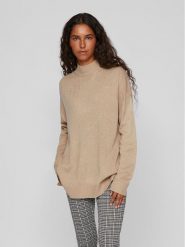 Vila Golf 14088953 Beżowy Regular Fit. Brązowe swetry Vila, m, bez wzorów, z syntetyku, bez ramiączek. Za 79.99 zł.