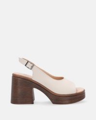 BEŻOWE SANDAŁY NA PLATFORMIE VE-060 BEIGE. Brązowe sandały Venezia, bez wzorów, ze skóry, bez obcasa, na platformie, bez zapięcia. Za 259.00 zł.