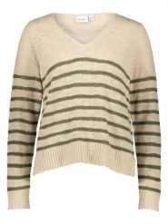 Vila Sweter w kolorze beżowo-zielonym rozmiar: XL. Brązowe swetry Vila, xl, bez wzorów, z bawełny, bez ramiączek. Za 119.95 zł.