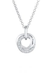 Elli Damski pierścionek z wisiorkiem w kształcie koła wysadzany kryształami cyrkonii wykonany ze srebra próby 925 Sterling Silver Naszyjniki 1 ct. Szare naszyjniki Elli, z materiału, z cyrkonią, srebrne. Za 328.09 zł.