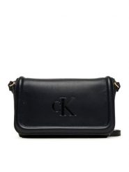 Calvin Klein Torebka Bold Ck Flap Crossbody LV04F1027G Czarny. Czarne listonoszki Calvin Klein, bez wzorów, ze skóry, bez dodatków. Za 259.99 zł.
