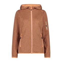 Bluza damska z kapturem CMP Knit-Tech. Brązowe bluzy CMP, xs, bez wzorów, bez ramiączek, z kapturem. Za 310.25 zł.