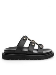 Badura Klapki WFA2591-1Z Czarny. Czarne klapki Badura, bez wzorów, ze skóry, bez obcasa, bez zapięcia. Za 249.99 zł.