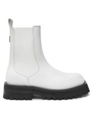 DKNY Sztyblety Rianne Chelsea K3471540 Biały. Białe botki DKNY, bez wzorów, ze skóry, bez obcasa, na płaskiej podeszwie, bez zapięcia. Za 769.99 zł.