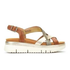 Sandały Płaskie Kobieta Pikolinos W4n-0650 Brązowe. Brązowe sandały Pikolinos, bez wzorów, z gumy, eleganckie, bez obcasa, na płaskiej podeszwie, bez zapięcia. Za 446.35 zł.