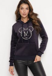 Granatowa Ocieplana Bluza z Kapturem Needhi. Niebieskie bluzy Born2be, l, bez wzorów, z tkaniny, casualowe, bez ramiączek, z kapturem. W wyprzedaży za 93.49 zł.
