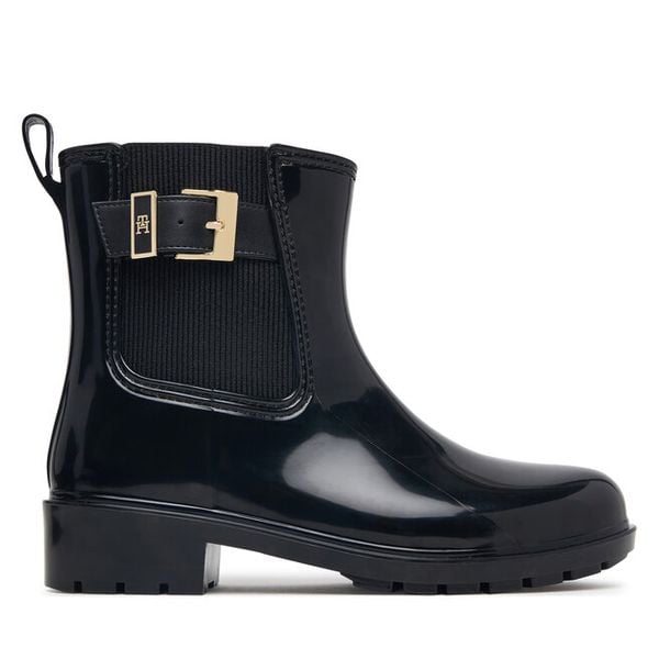 Kalosze Tommy Hilfiger. Czarne kalosze Tommy Hilfiger, bez wzorów, bez zapięcia. Za 409.99 zł.