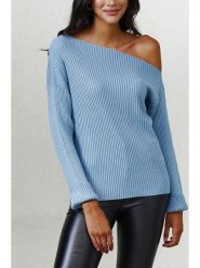 LA Angels Sweter w kolorze błękitnym rozmiar: L. Niebieskie swetry LA Angels, l, bez wzorów, prążkowane, bez ramiączek. Za 113.99 zł.