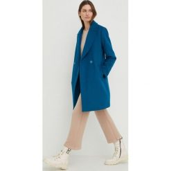 Answear Lab płaszcz wełniany kolor niebieski przejściowy. Niebieskie płaszcze Answear Lab, l, bez wzorów, z wełny, klasyczne, bez kaptura. Za 469.99 zł.