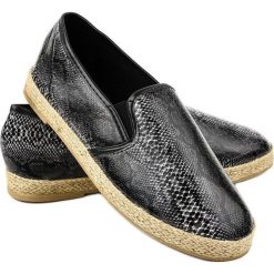 Czarne espadryle B216-1. Czarne espadryle INNA MARKA, bez wzorów, wakacyjne, bez obcasa. Za 65.39 zł.