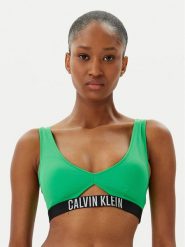 Calvin Klein Swimwear Góra od bikini KW0KW02745 Zielony. Zielone bikini Calvin Klein Swimwear, bez wzorów, z syntetyku. Za 139.99 zł.
