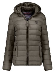 ANAPURNA Kurtka pikowana "Akitalana Hood" w kolorze khaki rozmiar: L. Brązowe kurtki ANAPURNA, l, bez wzorów, bez kaptura. Za 130.99 zł.