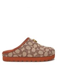 Coach Klapki CN115 Brązowy. Brązowe klapki Coach, bez wzorów, z materiału, bez obcasa, bez zapięcia. Za 639.99 zł.