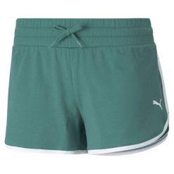Krótkie spodenki damskie Puma SUMMER STRIPES. Niebieskie szorty Puma, bez wzorów. Za 76.99 zł.