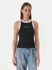 Guess Jeans Top W6GPZ8 KF641 Czarny Slim Fit. Czarne topy Guess Jeans, xs, z aplikacjami, z bawełny, bez kołnierzyka, bez ramiączek. Za 159.99 zł.