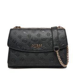 Torebka Guess. Czarne listonoszki Guess, z aplikacjami, bez dodatków. Za 449.99 zł.