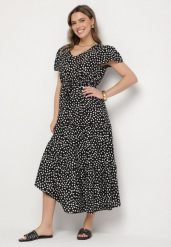 Czarna Sukienka z Bawełną i Geometrycznym Wzorem Lunavella. Czarne sukienki Born2be, na co dzień, l, bez wzorów, z bawełny, eleganckie, bez kołnierzyka, bez ramiączek, maxi, proste. W wyprzedaży za 63.74 zł.